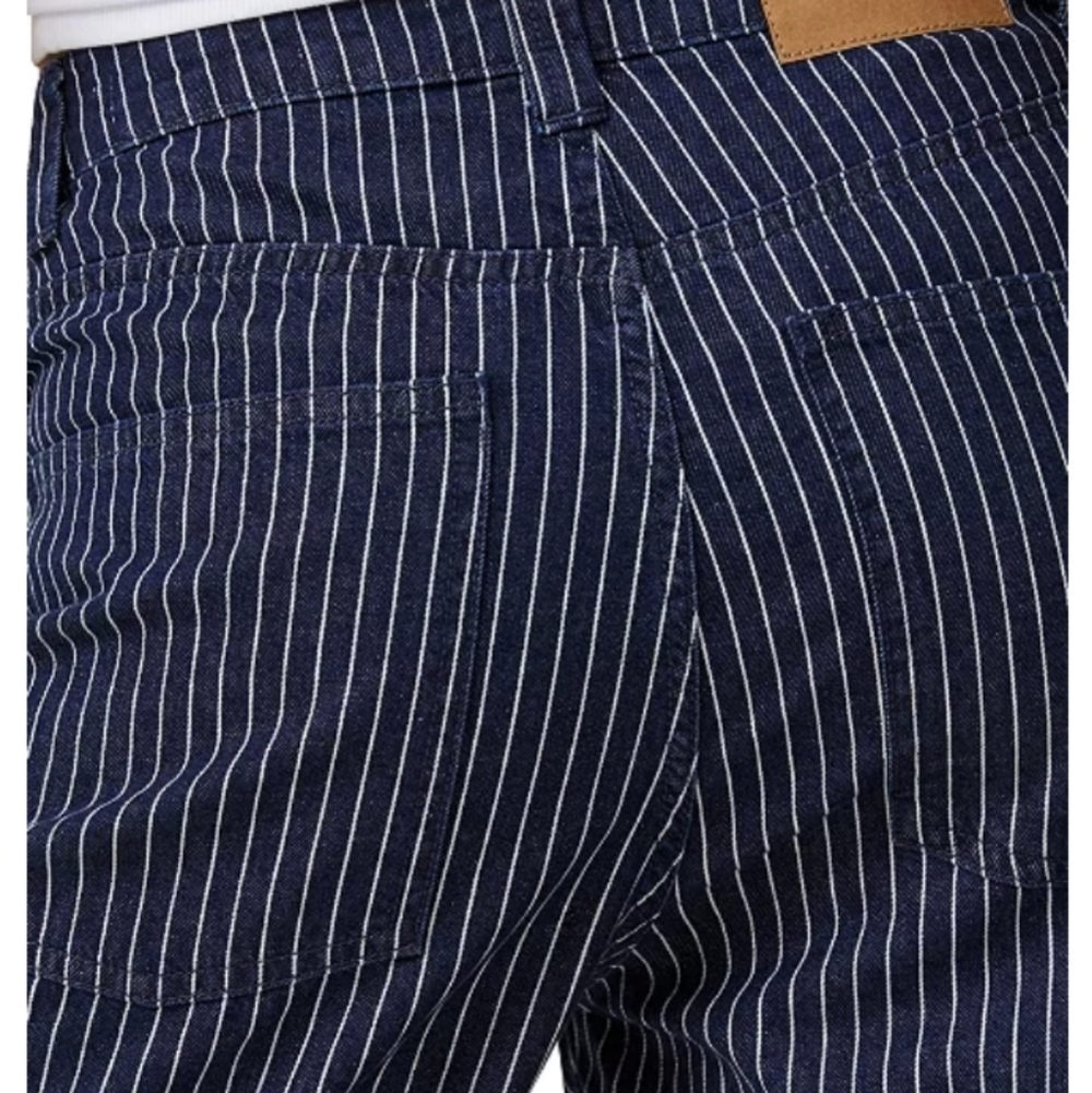 Cotton On Super Baggy Jean In Dark Blue White Classic Bohemian Artsy Pinstripe - Picture 4 of 13